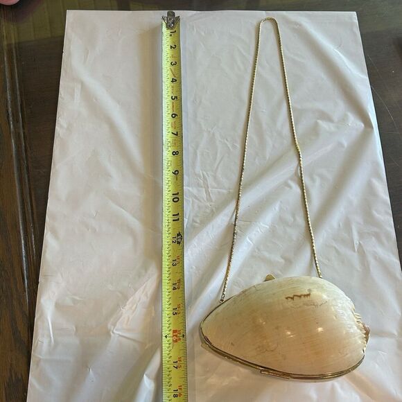 Judith Leiber Vintage 1970's Shell Minaudiere Purse Shoulder Bag Gold Clutch EUC - Picture 12 of 14